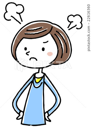 Illustration Material: Young lady get angry Illustration Material: Young lady get angry 22616360