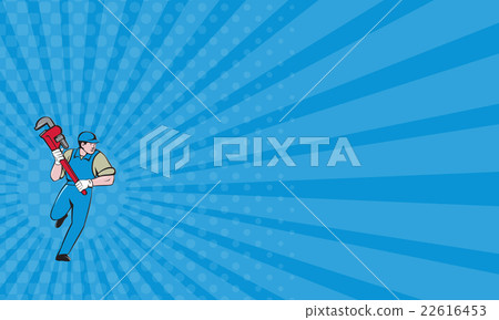 Business card Plumber Running Monkey Cartoon Business card Plumber Running Monkey Cartoon 22616453