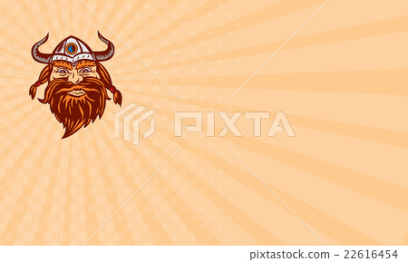 Business card Viking Warrior Head Angry Isolated  22616454