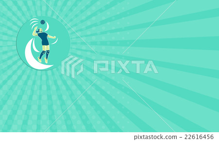 Business card Volleyball Player Spiking High Retro Business card Volleyball Player Spiking High Retro 22616456