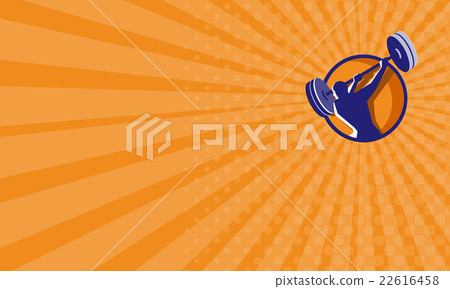 Business card Weightlifter Swinging Barbell Rear  22616458