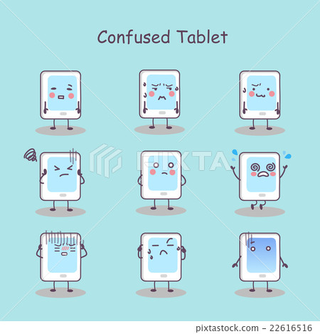 Confused cartoon digital tablet pc 22616516