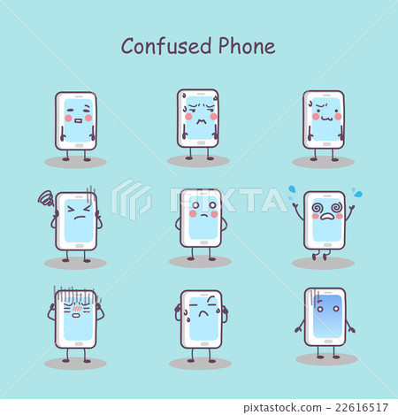 Confused cartoon smart phone 22616517