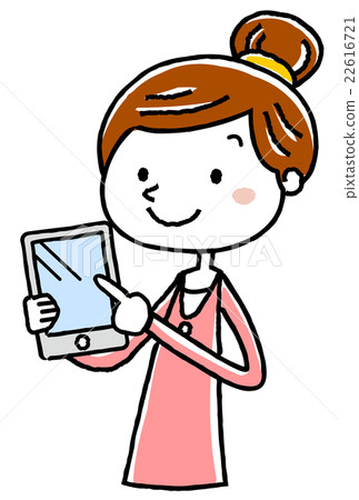 Illustration material: Young lady tablet introduction Illustration material: Young lady tablet introduction 22616721