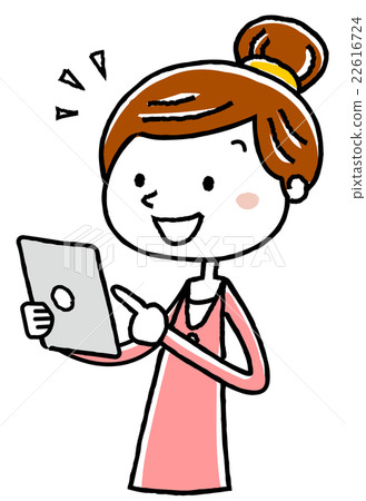 Illustration material: young woman tablet operation understanding Illustration material: young woman tablet operation understanding 22616724