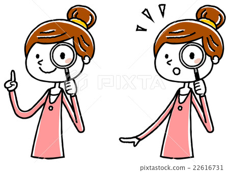 插圖素材：小姐放大鏡 22616731