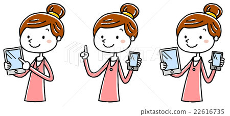 Illustration Material: Young lady Tablet Smartphone Introduction Variation Illustration Material: Young lady Tablet Smartphone Introduction Variation 22616735