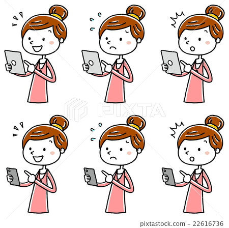 Illustration Material: Young lady Tablet Smartphone Operation Variation Illustration Material: Young lady Tablet Smartphone Operation Variation 22616736