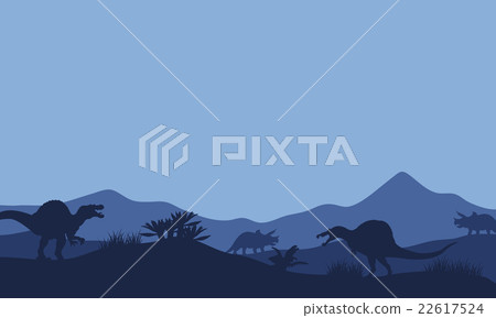 Silhouette in fields spinosaurus Silhouette in fields spinosaurus 22617524