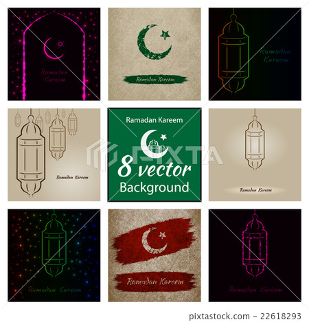 Ramadan Kareem illustration, set background 22618293