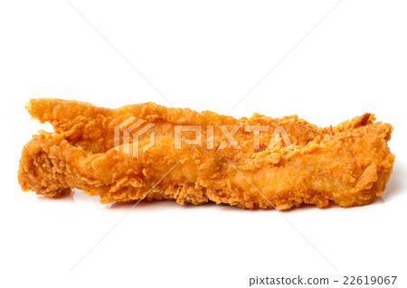 Fried fish fillet on white background 22619067