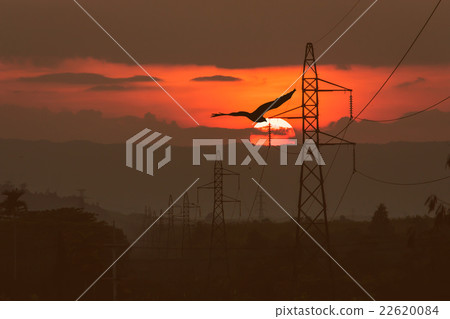 sunset at mountain range  22620084