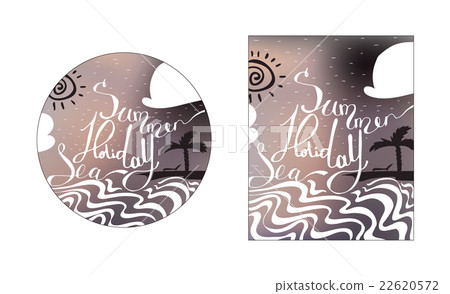 Hand drawn lettering with words Sea Summer Holiday - Stock Illustration ...