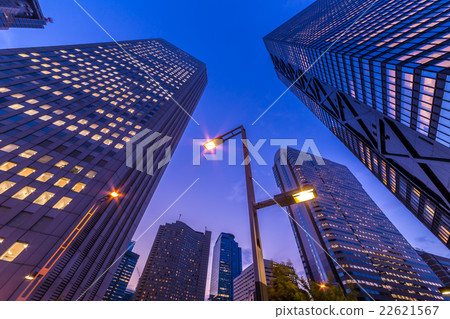 Shinjuku high-rise building at dusk 22621567