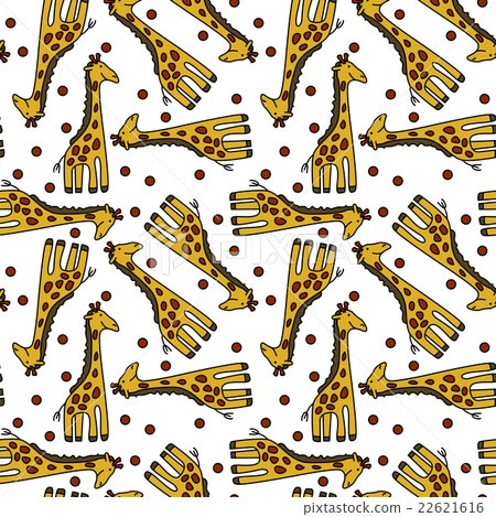 Seamless giraffe pattern - Stock Illustration [22621616] - PIXTA