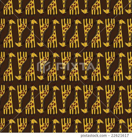 Seamless giraffe pattern - Stock Illustration [22621617] - PIXTA