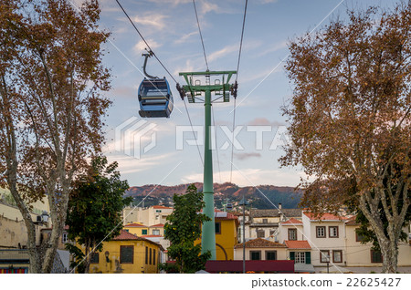 Cable car is going over the old town of Funchal Cable car is going over the old town of Funchal 22625427