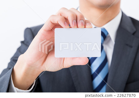 我的號碼信用卡白卡男性員工商人業務圖像 22627870