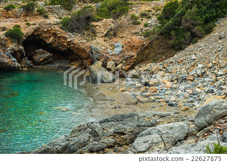 Turquoise sea bay with cave in Turkey 22627875
