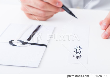 葬禮葬禮服務佛前刷筆男員工商人企業形象 22628165