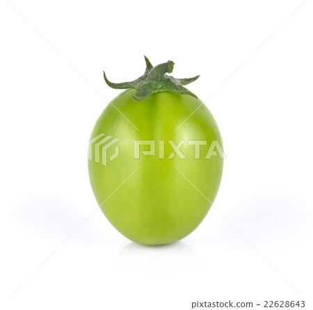 green tomato on white background green tomato on white background 22628643