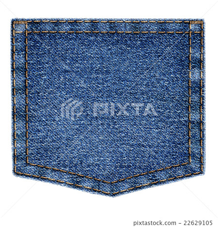 Simple blue jeans pocket isolated on white Simple blue jeans pocket isolated on white 22629105