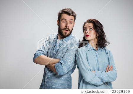 The young couple with different emotions during The young couple with different emotions during 22629109