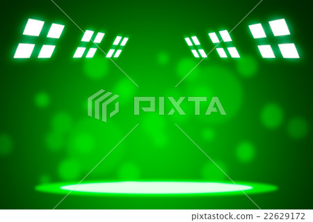 Spotlight beams on smog green background Spotlight beams on smog green background 22629172
