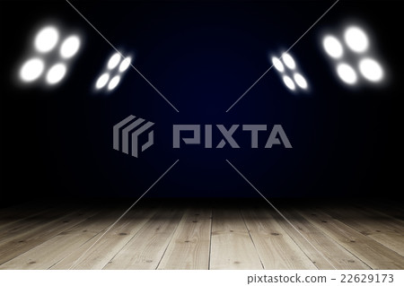 Light in dark room with wooden floor 22629173