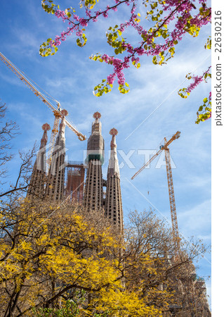 Famous architecture masterpiece Sagrada Familia in Famous architecture masterpiece Sagrada Familia in 22630216