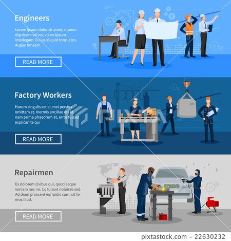 Factory Workers Horizontal Banners 22630232