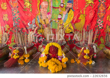 Joss Stick burn on th box at chinese shrine Joss Stick burn on th box at chinese shrine 22632656