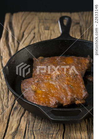 Barbecue pork ribs. Barbecue pork ribs. 22633146