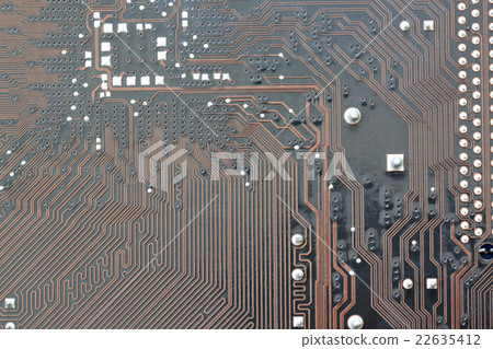 brown electronics background of computer mainboard. brown electronics background of computer mainboard. 22635412