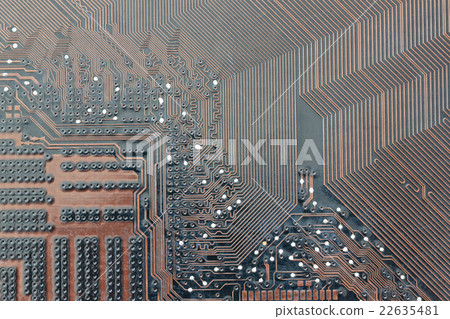 brown electronics background of computer mainboard. brown electronics background of computer mainboard. 22635481