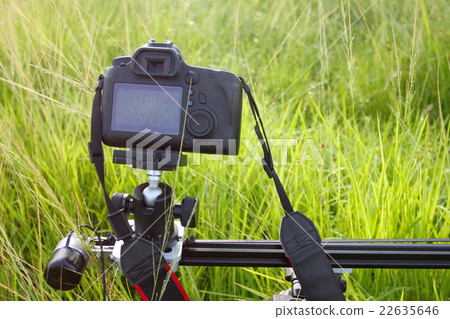 Camera on a tripod. 22635646