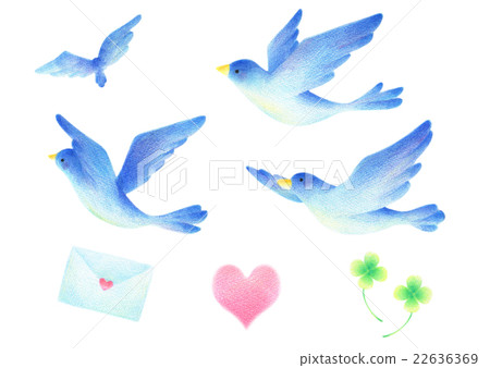 Flapping blue bird item set 22636369