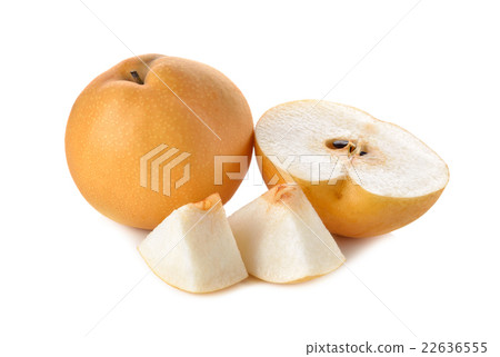 snow pear or Fengsui pear on white background snow pear or Fengsui pear on white background 22636555