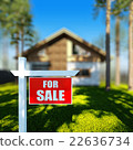 Home For Sale sign in front of chalet house. 22636734