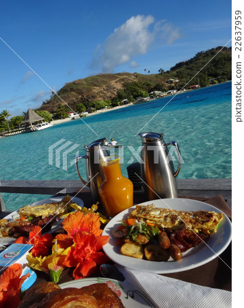 Breakfast at the water villa on Bora Bora 22637959