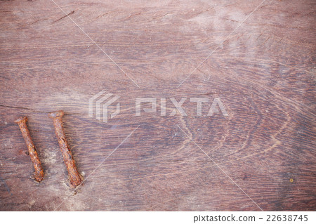 Rusted nails on old wooden 22638745