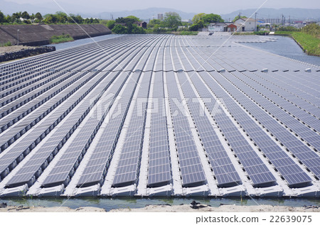Mega solar floating in water Mega solar floating in water 22639075