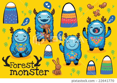 Vector cartoon funny monsters set 22641770