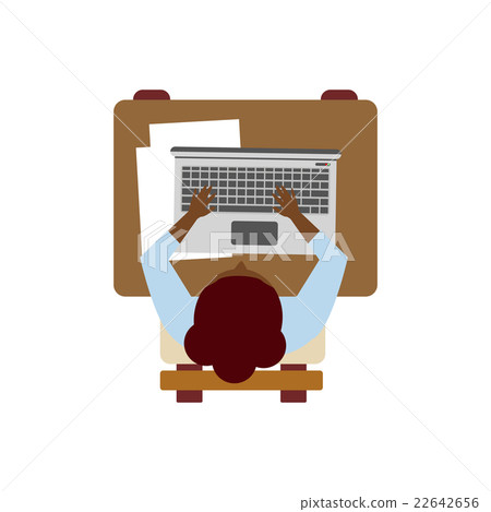 Feale Student With Computer From Above 22642656