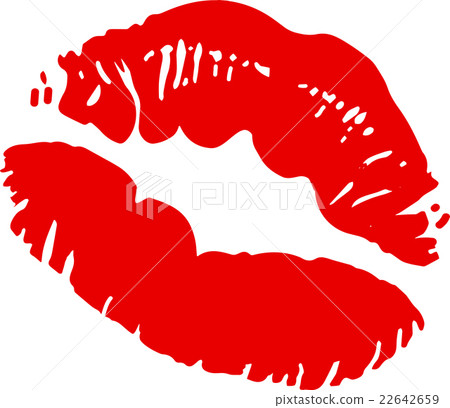 Big red lips track on white background Big red lips track on white background 22642659