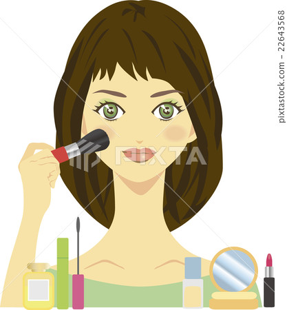 A woman to make up - Stock Illustration [22643568] - PIXTA