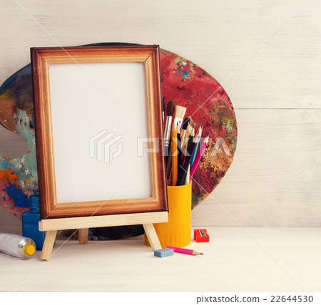 picture frame and paints on wood picture frame and paints on wood 22644530