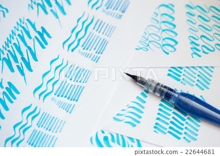 Hand drawn lettering background. waterbrush 22644681