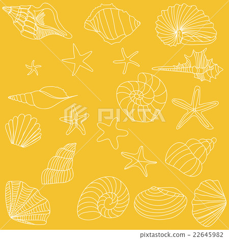 Seashells and starfish pattern vector - Stock Illustration [22645982 ...