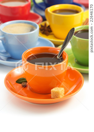 cup of coffee on white cup of coffee on white 22646170